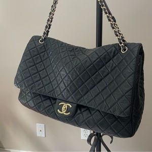 CHANEL Airline XXL Travel Flap in Black Calfskin